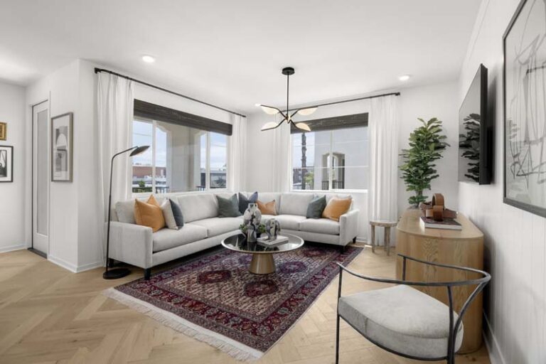 Olsonhomes Bixbywalk Thecedar Livingroom Newhomesforsaleinlongbeach